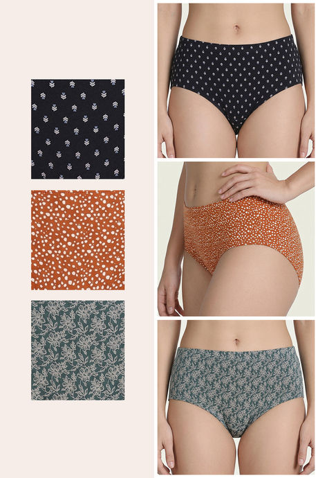 Zivame Medium Rise Full Coverage Hipster Panty (Pack of 3) - Multicolor — image 2